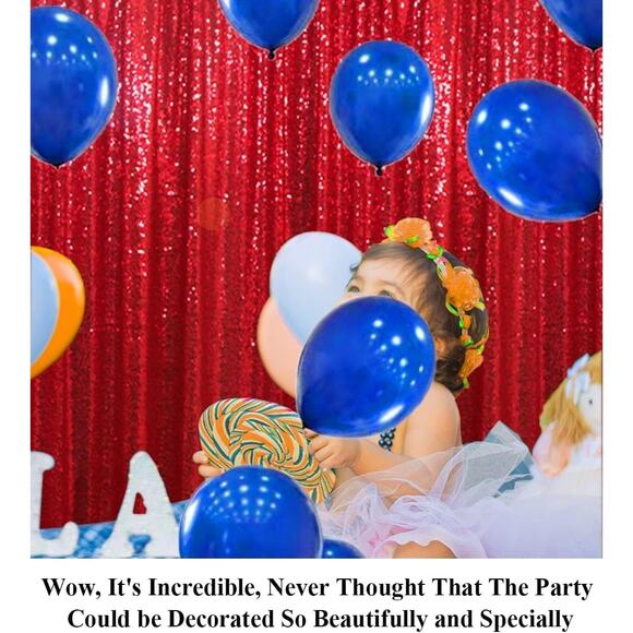 7FT x 4Ft Red Sequin Photo Backdrop Background - Picture 5 of 5